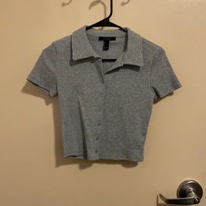 A. Forever 21. Gray. Collared.